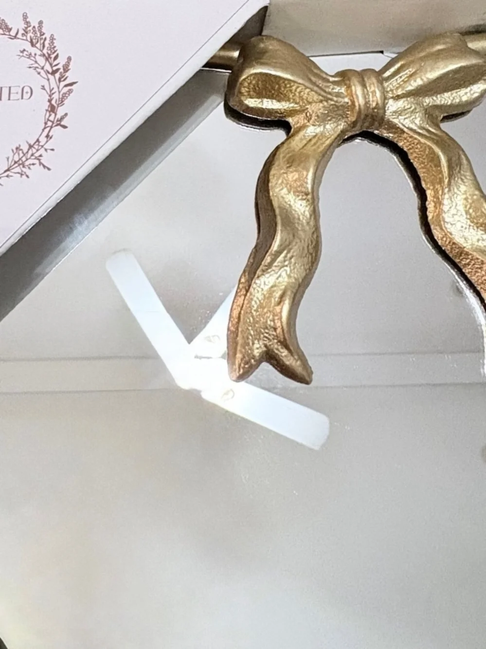 Shabby Chic Gold Heart Mirror Trio with Bow Accent